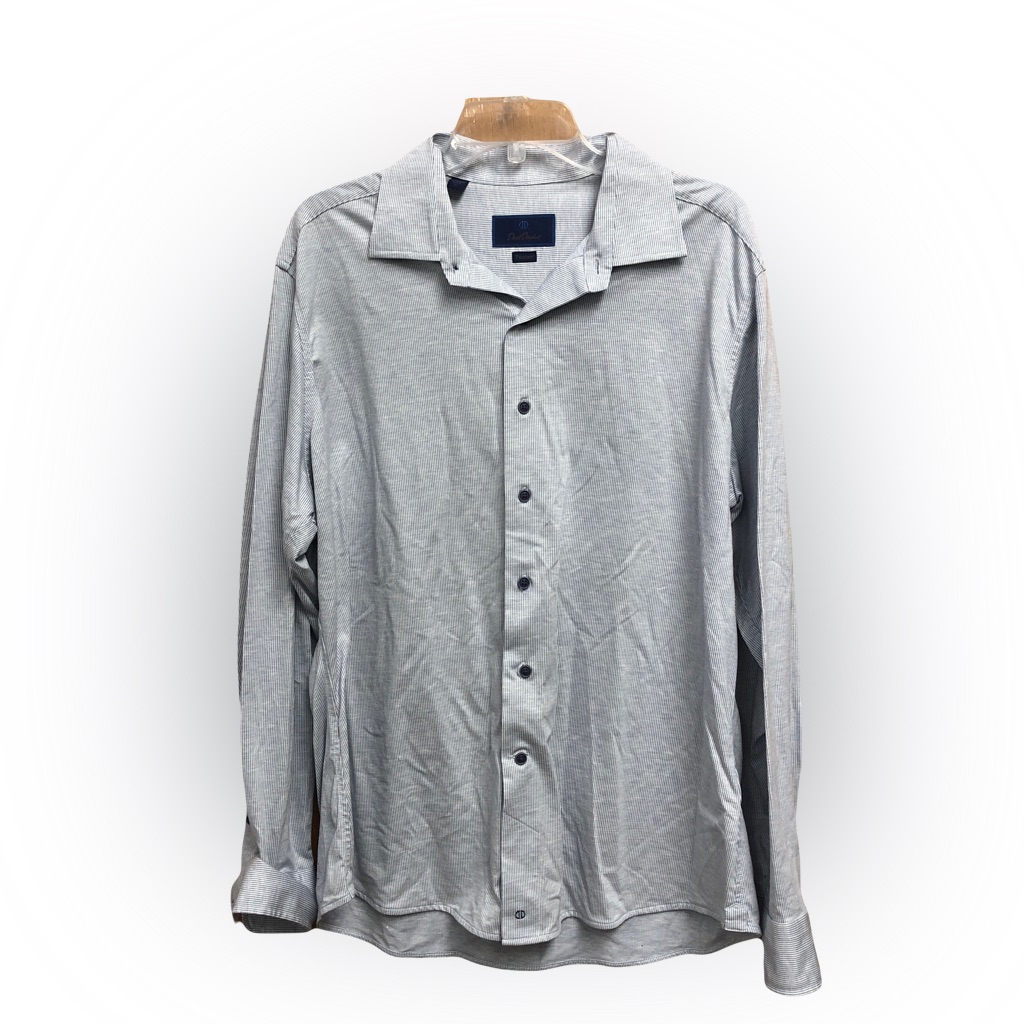 David Donahue Blue And White Dress Shirt David Donahue Blue And White Dress Shirt
